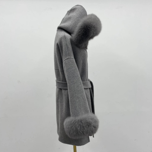 Oversized Fur Collar Hooded Double-Sided