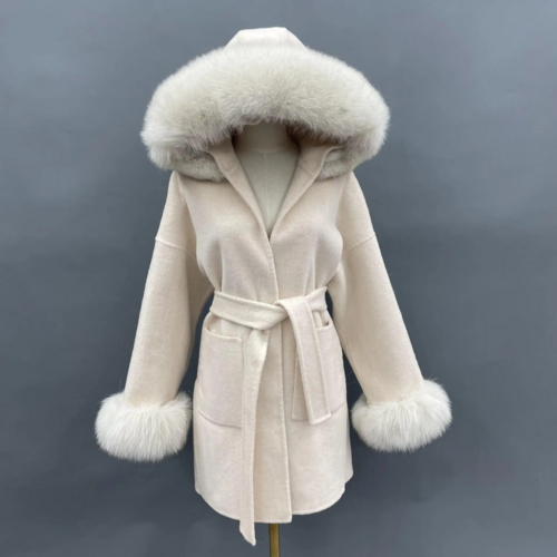 Oversized Fur Collar Hooded Double-Sided