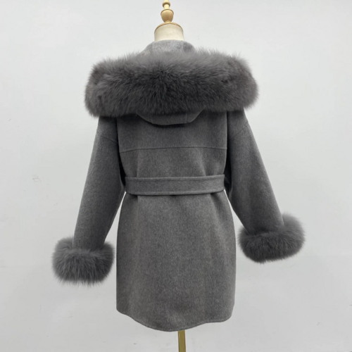 Oversized Fur Collar Hooded Double-Sided
