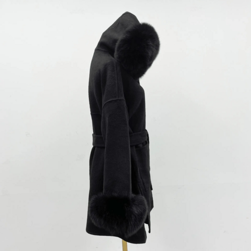 Oversized Fur Collar Hooded Double-Sided